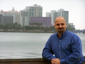 Founder / Author David G. Johnson in front of the beautiful Sarasota skyline.