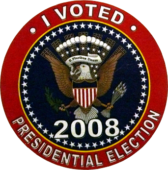 I Voted 2008 Presidential Election Sticker