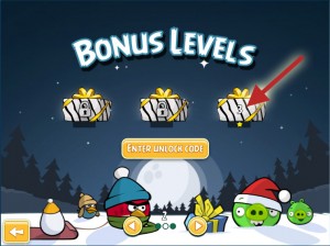 Angry Birds for Chrome Christmas Bonus Levels Unlock Code
