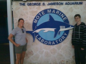 Spencer with Gina Santoianni, coordinator of Mote Marine High School Internship Program