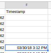 Google Sheets column with Zapier Timestamp in it