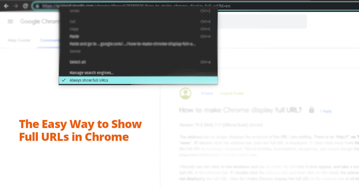 Display Full URLs in Chrome